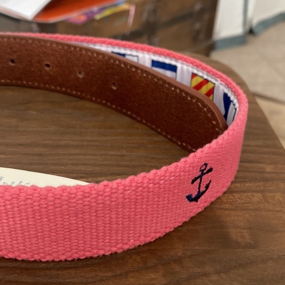 CASTAWAY Nantucket Men’s Nautical Belt- Bowsprit Hurricane Red (Pink) Sz… - Picture 4 of 7